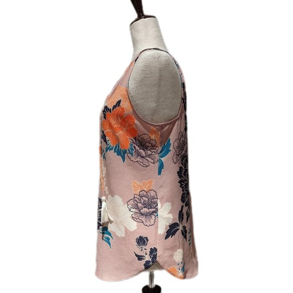 C&E Floral Sleeveless Blouse w/ Tassels - Picture 4 of 10